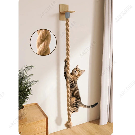 Tour mural pour chat avec corde en sisal